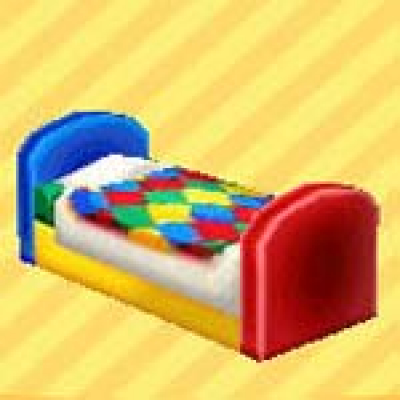 カラフルなベッドの画像